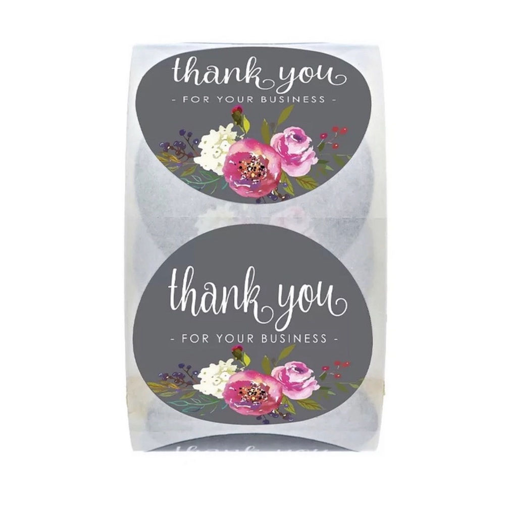 Floral Thank You For Your Business 500 Stickers